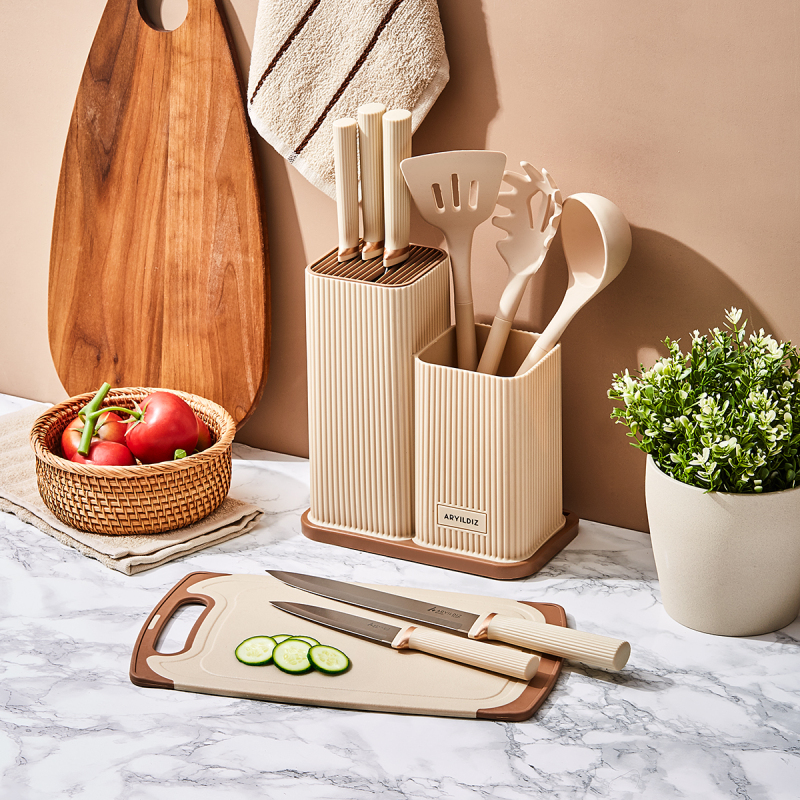 Aryıldız Miyabi 10 Parça Blok Bıçak ve Pano Seti - 1