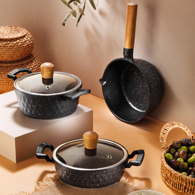 Aryıldız Nevada Midi 5 Parça Siyah Tencere Seti - ARYILDIZ