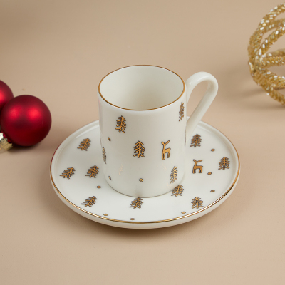 Aryıldız New Year Deer 2 Parça Tek Kişilik Kahve Fincan Takımı 90 ml - 2