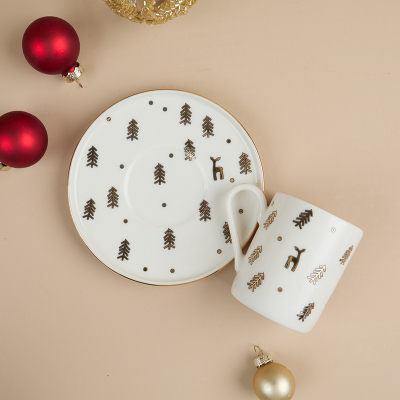 Aryıldız New Year Deer 2 Parça Tek Kişilik Kahve Fincan Takımı 90 ml - 4