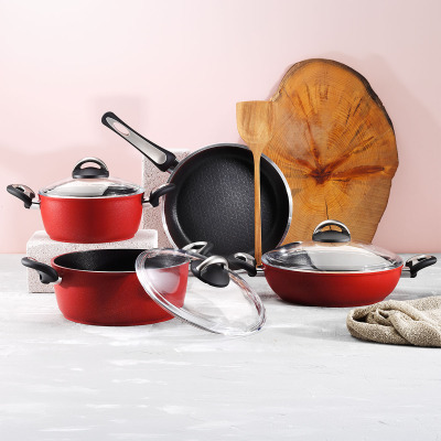 Aryıldız Paris 7 Parça Tencere Seti Kırmızı - ARYILDIZ