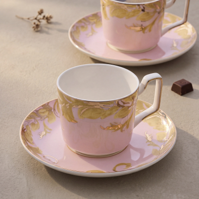 Aryıldız Peony Pembe 6 Kişilik 12 Parça Kahve Fincan Takımı - 3