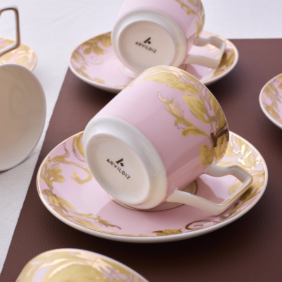 Aryıldız Peony Pembe 6 Kişilik 12 Parça Kahve Fincan Takımı - 4