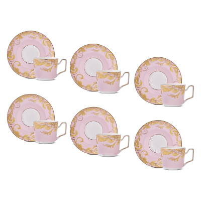 Aryıldız Peony Pembe 6 Kişilik 12 Parça Kahve Fincan Takımı - 5