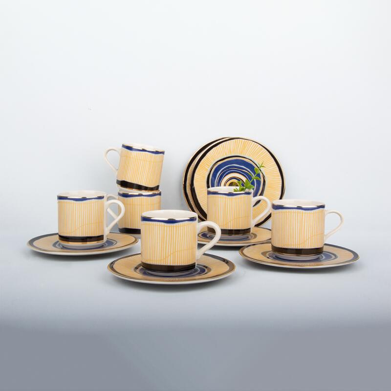 Aryıldız Perline 12 Parça 6 Kişilik Türk Kahve Fincan Takımı 100 Ml - 1