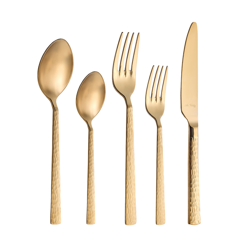 Aryıldız Piero Gold Yarı Mat 60 Parça 12 Kişilik Çatal Kaşık Bıçak Takımı - 2