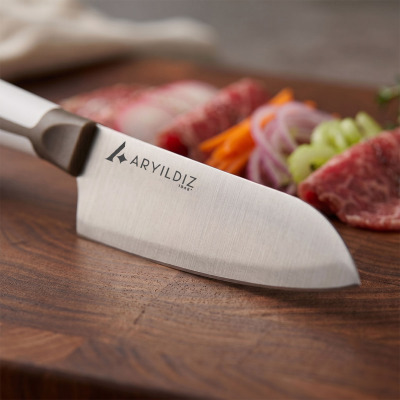 Aryıldız Plurex Santoku Bıçağı 21 cm Koyu Bej - 2