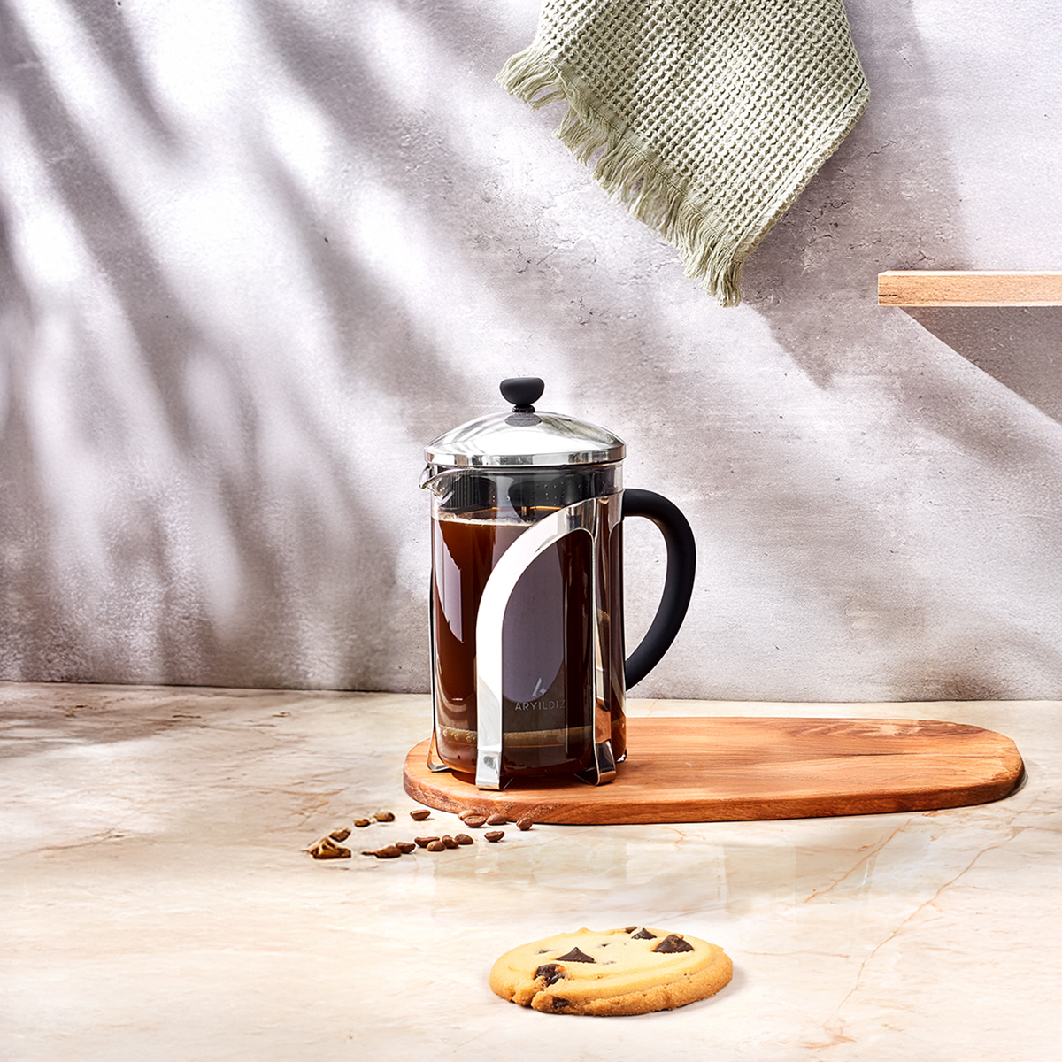 Aryıldız Doppio Grey French Press 600 ml | Gallery Crystal