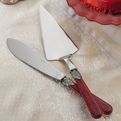 Aryıldız Positano 2 Parça Kek Servis Seti Bordo - 1