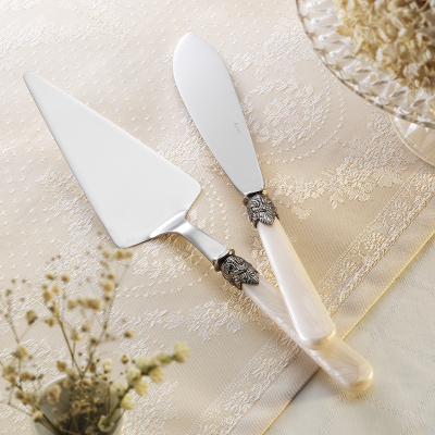 Aryıldız Positano 2 Parça Kek Servis Seti Krem - 1