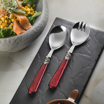 Aryıldız Positano 2 Parça Salata Servis Seti Bordo - 1