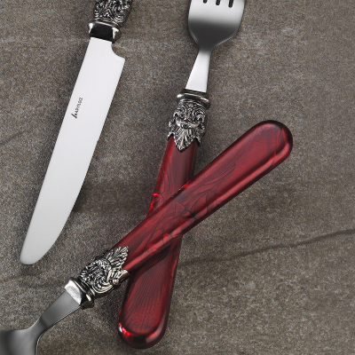 Aryıldız Positano 6 Kişilik 30 Parça Çatal Kaşık Bıçak Takımı Bordo - 2