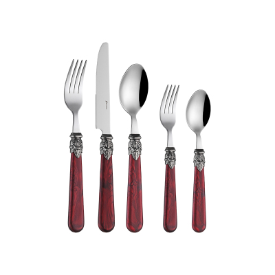 Aryıldız Positano 6 Kişilik 30 Parça Çatal Kaşık Bıçak Takımı Bordo - 5