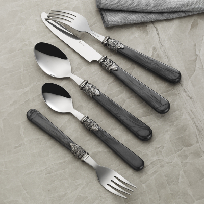 Aryıldız Positano 6 Kişilik 30 Parça Çatal Kaşık Bıçak Takımı Gri - 1