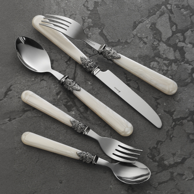 Aryıldız Positano 6 Kişilik 30 Parça Çatal Kaşık Bıçak Takımı Krem - 1