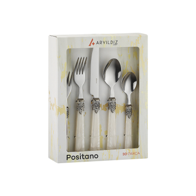 Aryıldız Positano 6 Kişilik 30 Parça Çatal Kaşık Bıçak Takımı Krem - 7