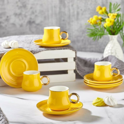 Aryıldız Prestige New Bone 12 Parça 6 Kişilik Kahve Fincan Seti - ARYILDIZ