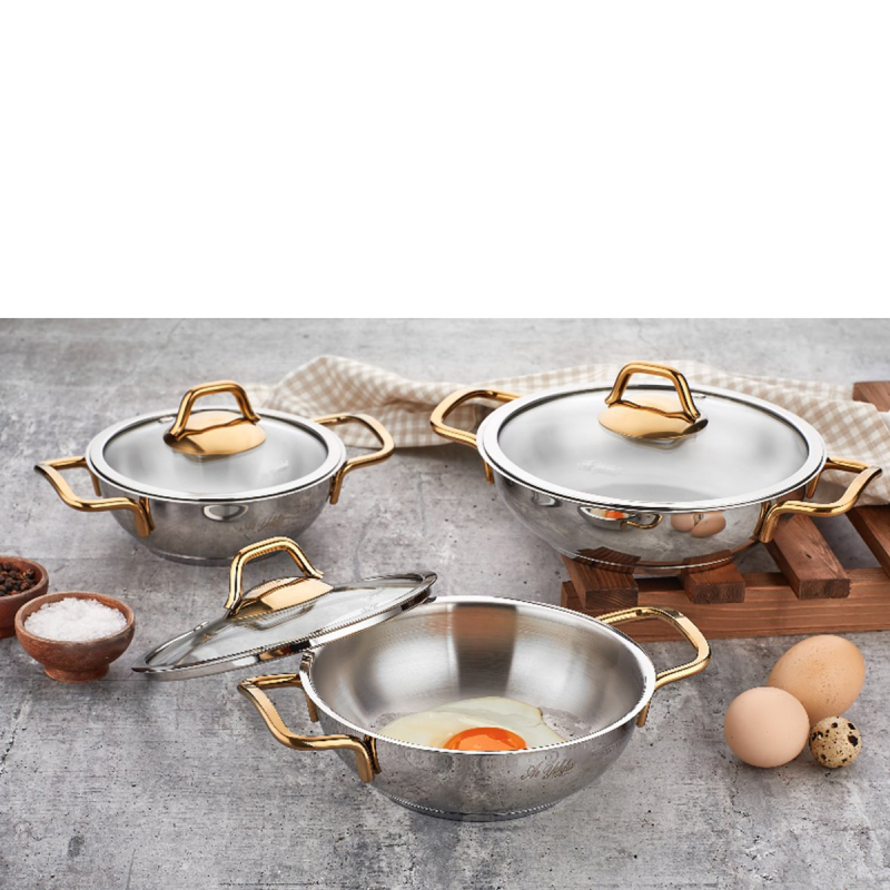 Aryıldız Prime Çelik 3'lü Sahan Set - 1