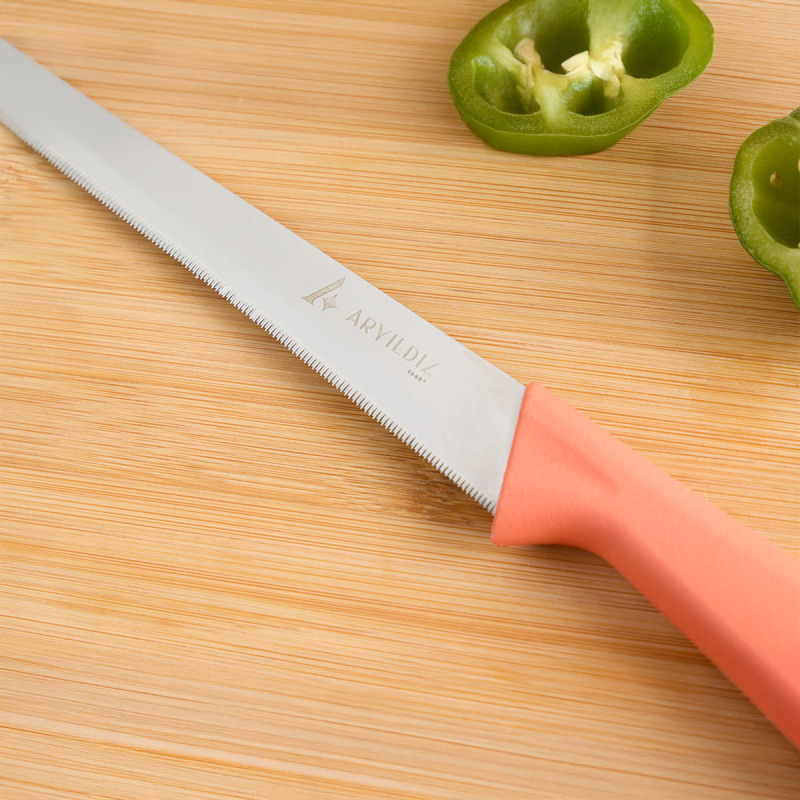 Aryıldız Primo Lazer Ekmek Bıçağı Somon 17 cm - 2