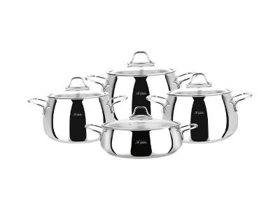 Aryıldız Qubra 8 Parça Çelik Tencere Set - ARYILDIZ