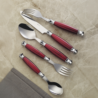 Aryıldız Ravello 30 Parça Çatal Kaşık Bıçak Takımı Bordo - 1