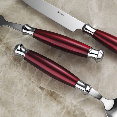 Aryıldız Ravello 30 Parça Çatal Kaşık Bıçak Takımı Bordo - 2