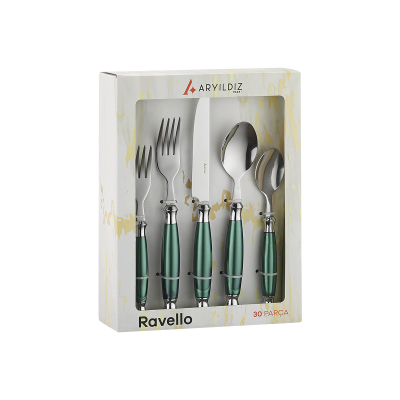 Aryıldız Ravello 30 Parça Çatal Kaşık Bıçak Takımı Yeşil - 7