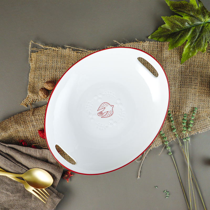 Aryıldız Red Bird Derin Sunum Tabağı 28 cm - 1