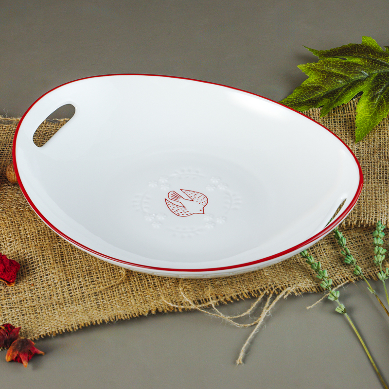 Aryıldız Red Bird Derin Sunum Tabağı 28 cm - 4