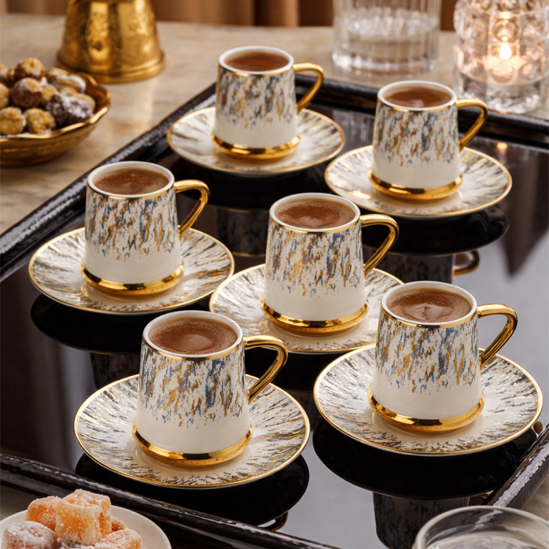 Aryıldız Revan 12 Parça 6 Kişilik Türk Kahve Fincan Takımı - 3