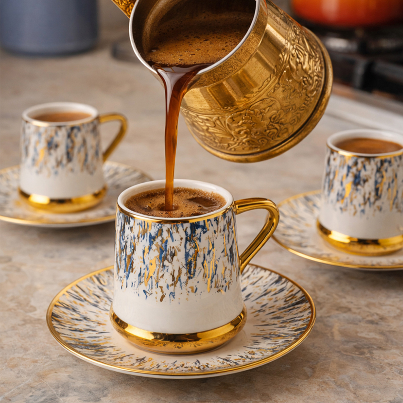 Aryıldız Revan 12 Parça 6 Kişilik Türk Kahve Fincan Takımı - 4