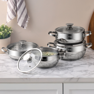 Aryıldız Roma 8 Parça Çelik Tencere Seti - ARYILDIZ