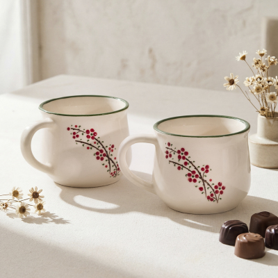 Aryıldız Rosella 2’li Seramik Kupa Yeşil 150 ml - 2