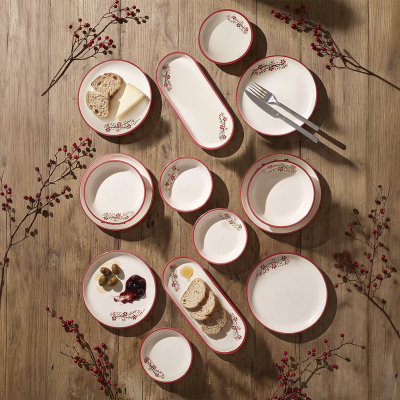 Aryıldız Rosella Kırmızı 14 Parça 6 Kişilik Kahvaltı Takımı - ARYILDIZ