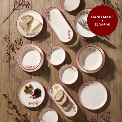 Aryıldız Rosella Kırmızı 14 Parça 6 Kişilik Kahvaltı Takımı - ARYILDIZ