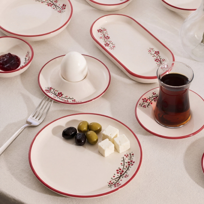 Aryıldız Rosella Kırmızı 6 Kişilik 36 Parça Seramik Kahvaltı Takımı - 2