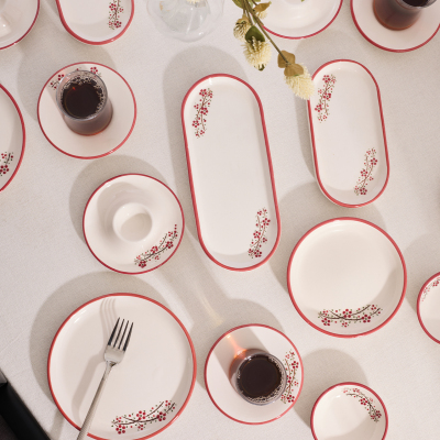 Aryıldız Rosella Kırmızı 6 Kişilik 36 Parça Seramik Kahvaltı Takımı - 3