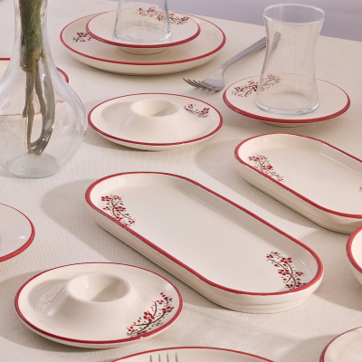 Aryıldız Rosella Kırmızı 6 Kişilik 36 Parça Seramik Kahvaltı Takımı - 4