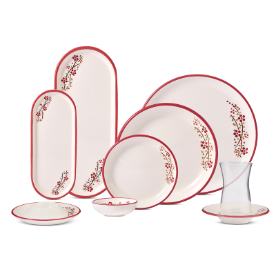 Aryıldız Rosella Kırmızı 6 Kişilik 36 Parça Seramik Kahvaltı Takımı - 5