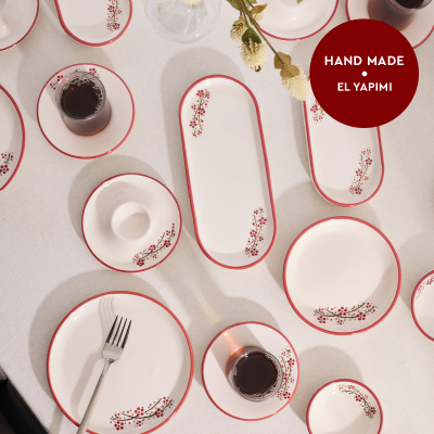 Aryıldız Rosella Kırmızı 6 Kişilik 36 Parça Seramik Kahvaltı Takımı - 3