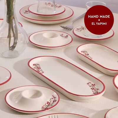 Aryıldız Rosella Kırmızı 6 Kişilik 36 Parça Seramik Kahvaltı Takımı - 4