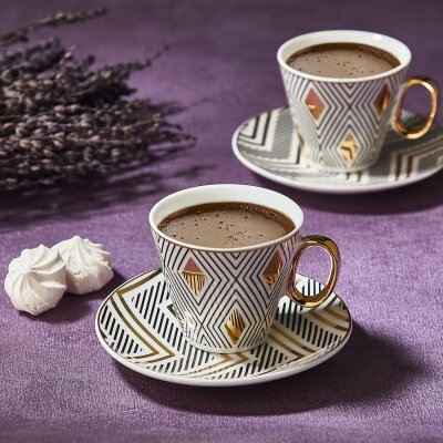 Aryıldız Royal Queen Kahve Fincan Set 6 Lı - ARYILDIZ