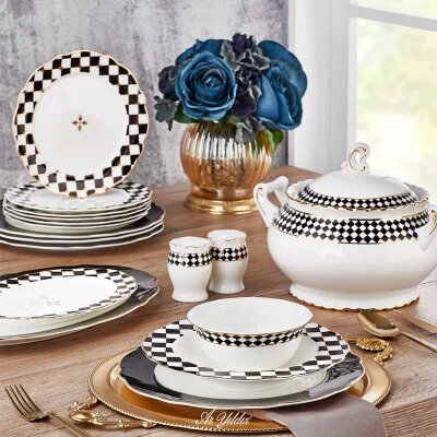 Aryıldız Royal Queen Porselen 60 Parça Yemek Takımı 60023-X - ARYILDIZ
