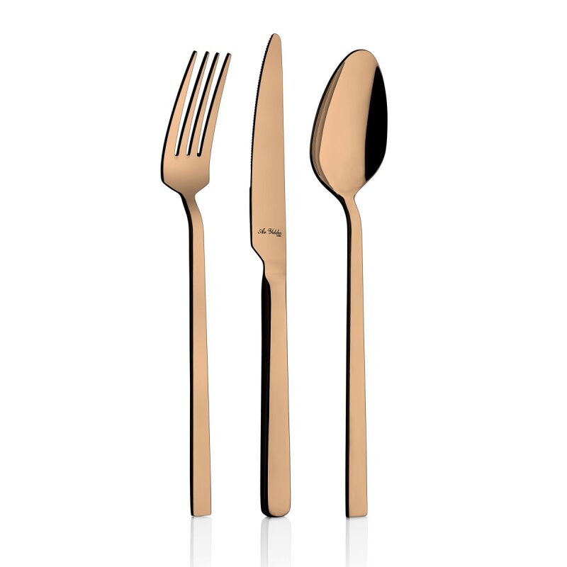 Aryıldız Santos Bronz 24 Parça 6 Kişilik Çatal Kaşık Bıçak Takımı - 1