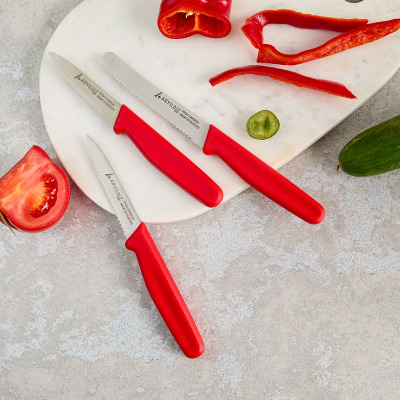 Aryıldız Solo 3 Parça Bıçak Seti kırmızı - ARYILDIZ