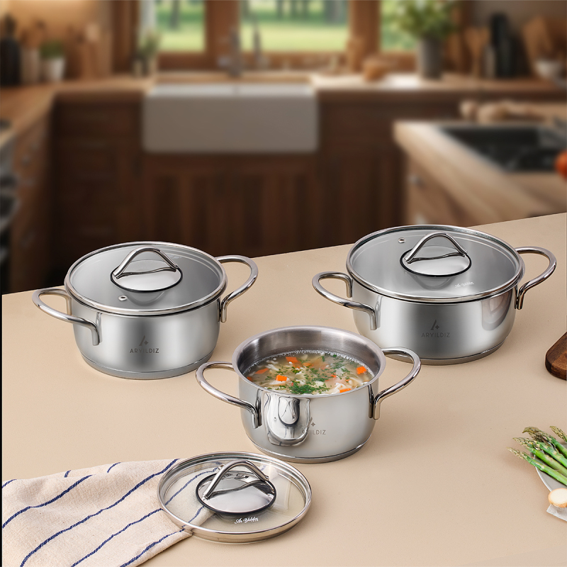 Aryıldız Solo 6 Parça Midi Tencere Seti - 1