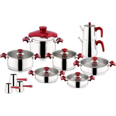 Aryıldız T-T King Ideal Set Cam Kapak Kırmızı 20 Parça - ARYILDIZ