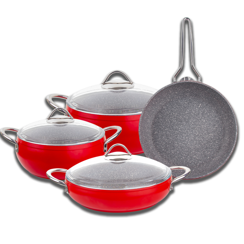 Aryıldız T-T Kula Tencere Set Kırmızı 7 Parça - 1