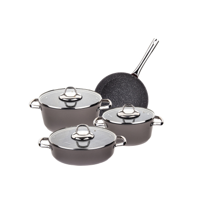 Aryıldız Loft 7 Parça Granit Vizon Tencere Set - ARYILDIZ