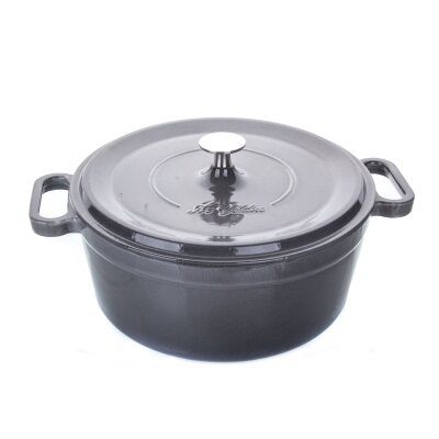 Aryıldız Majolik Döküm Demir Tencere Gri 24 cm - ARYILDIZ